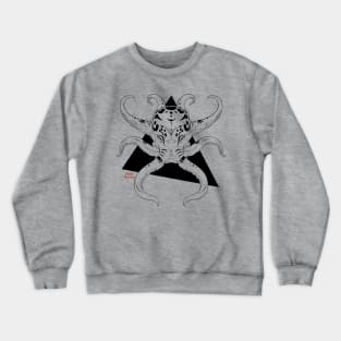 Mysteries Of The Deep - Geometric - Symmetrical - Black Octopus Crewneck Sweatshirt